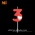 Well-known Supplier 100% Paraffin Wax Pure Red Numeric Fashion Birthday Candle With White Heart